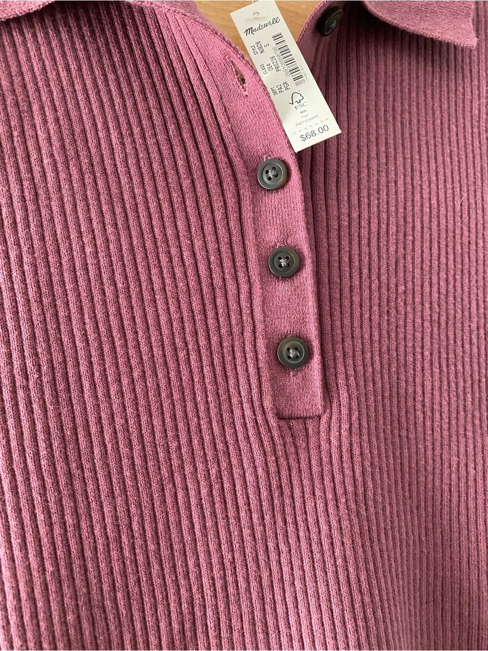NWT | Madewell | Owen Polo Sweater Tank | Purple | Size S - Picture 5 of 7
